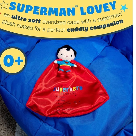 👶🏼Babies 1st SuperHero DC Comics Superman Lovely Blanky  Security Blanket - Picture 9 of 11